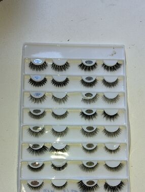 Set of Black Faux Mink Strip Lashes - 16 Pairs
